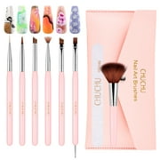 CHUCHU 7PCS Acrylic Nail Brush Set, Nail Art Brushes Set for Acrylic Powder Application, Nail Extension With Handbag